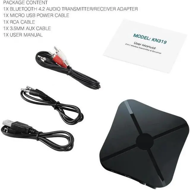 Alt view image 2 of 6 - 2 in 1 Bluetooth Transmitter 4.2 3.5mm AUX Wireless Audio Receiver Adapter for TV Headphone Speaker Playstation 4 Car Mp3 Player