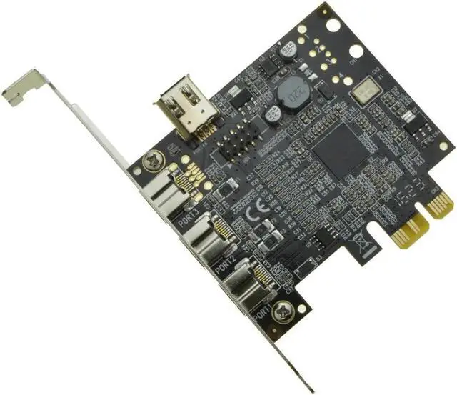 Main image of 3 ports 1394B + 1 shared 6Pin 1394A PCI-e Controller card PCIe to external Firewire 800 IEEE 1394b Port