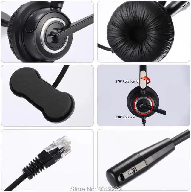 Alt view image 4 of 4 - Aomoproing Call Center Headset Headphone with Mic ONLY for P lantronics M11 M22 Amplifier and CISCO IP Phones 7940 7960 7821 9941 6921 etc