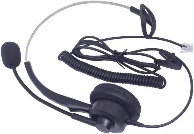 Alt view image 4 of 6 - Aomoproing Wantek Call Center Headset Headphone with Mic for Avaya 1416 2420 5410 Aastra 6757i Mitel 5330 NEC Aspire DT300 IP Telephones
