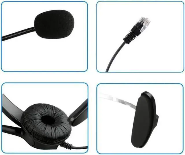 Alt view image 4 of 4 - Aomoproing Call Center Headset Headphone with Mic ONLY for CISCO IP Phones 7940 7960 7970 7821 7841 7861 8841 8851,8861 8941,8945,8961 etc