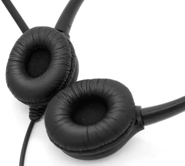 Alt view image 5 of 5 - Aomoproing Binaural RJ9/RJ10 connector headset wtih QD (Quick Disconnect) cable Noise canceling Telephone headset call center headset