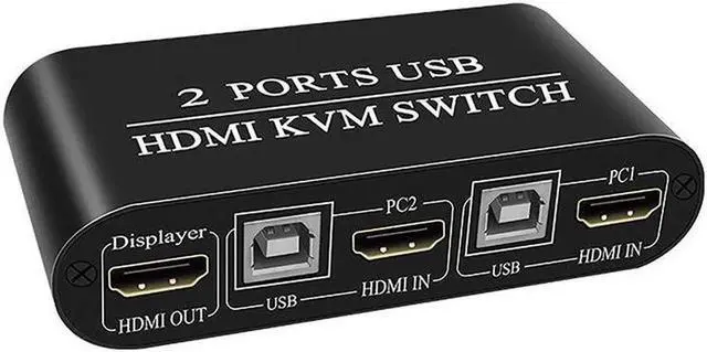 Main image of 4K HDMI KVM Switch 2 In 1 Out 3 USB Port HDMI1.4 KVM Switcher Splitter for Keyboard Mouse Printer Monitor For 2 PC Sharing