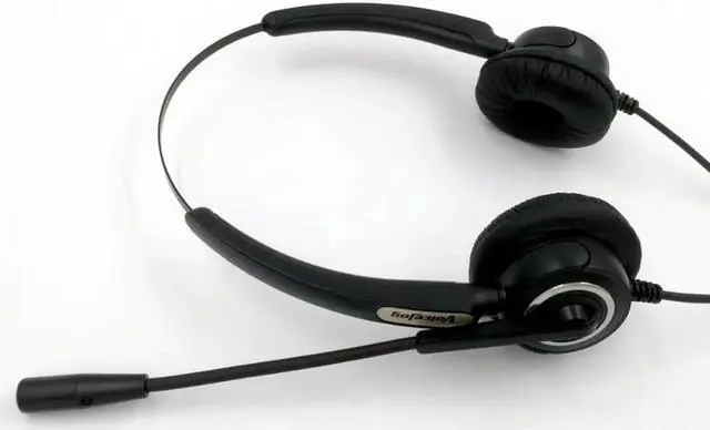 Alt view image 4 of 5 - Aomoproing Professional light weight headset for call center office headset with micophone RJ9 plug phone headset Binaural noise cancelling