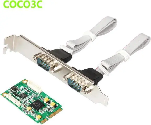 Alt view image 5 of 6 - Mini PCIe 2 RS422 485 ports Controller card mini PCI-e to DB9 adapter For Min ITX mPCIE XR17V352