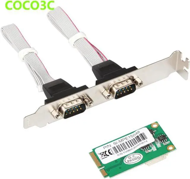 Alt view image 3 of 6 - Mini PCIe 2 RS422 485 ports Controller card mini PCI-e to DB9 adapter For Min ITX mPCIE XR17V352