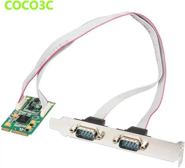 Alt view image 6 of 6 - Mini PCIe 2 RS422 485 ports Controller card mini PCI-e to DB9 adapter For Min ITX mPCIE XR17V352