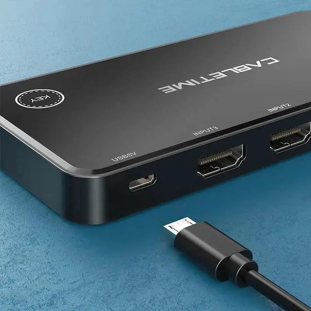 Alt view image 5 of 6 - HDMI Switcher 3 in 1 KVM 4K 60Hz HDR Switch Button No Screen Delay for HD Display Laptop Screen Expansion C421