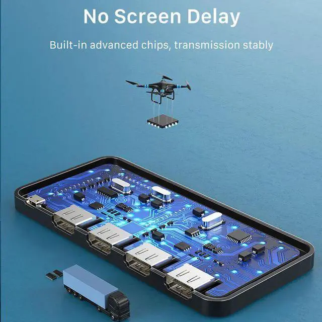 Alt view image 2 of 6 - HDMI Switcher 3 in 1 KVM 4K 60Hz HDR Switch Button No Screen Delay for HD Display Laptop Screen Expansion C421