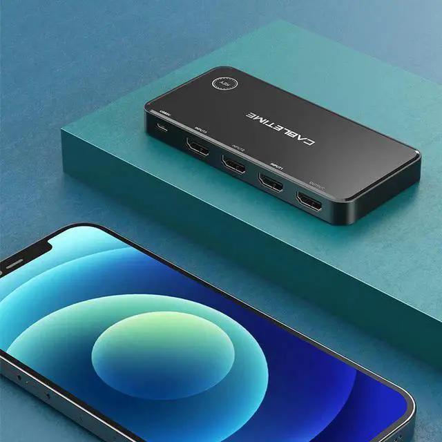 Alt view image 4 of 6 - HDMI Switcher 3 in 1 KVM 4K 60Hz HDR Switch Button No Screen Delay for HD Display Laptop Screen Expansion C421