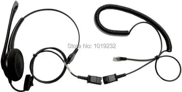 Alt view image 5 of 6 - Aomoproing Mono RJ9 plug headset with Quick Disconnect cord phone headset call center office headset Anti-Noise microphone