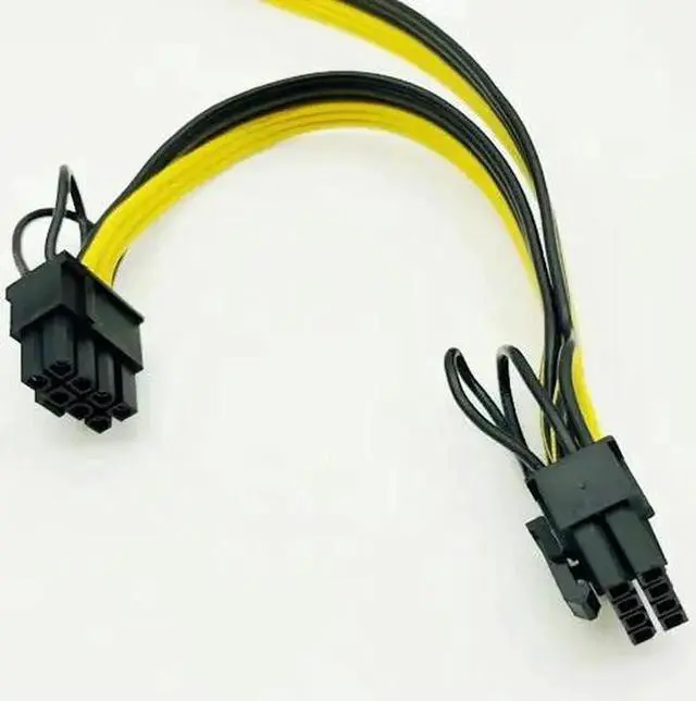 Alt view image 5 of 6 - Power Cable PCIE Video Card Dual 8pin (6+2) Splitter Power Supply Wire 250 Female Terminal 18AWG Cables for ETH BTC Miner Mining
