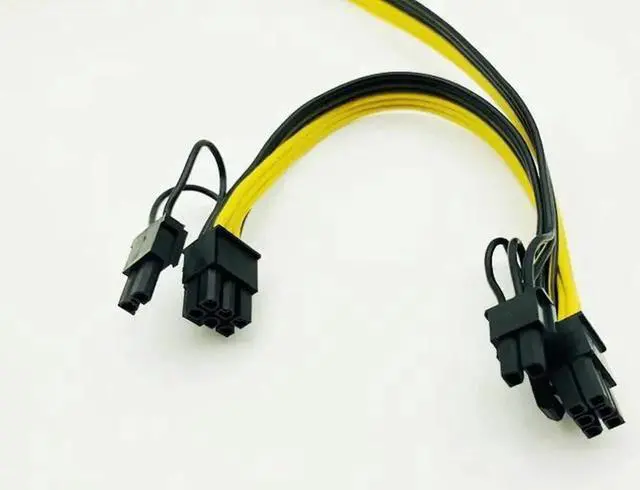 Alt view image 4 of 6 - Power Cable PCIE Video Card Dual 8pin (6+2) Splitter Power Supply Wire 250 Female Terminal 18AWG Cables for ETH BTC Miner Mining