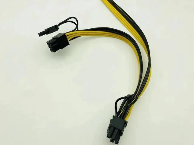 Alt view image 3 of 6 - Dual 8pin (6+2) Splitter Power Power Cable PCIE Video Card Supply Wire 250 Female Terminal 18AWG Cables for ETH BTC Miner Mining