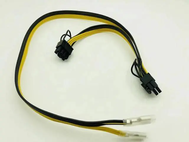 Alt view image 6 of 6 - Dual 8pin (6+2) Splitter Power Power Cable PCIE Video Card Supply Wire 250 Female Terminal 18AWG Cables for ETH BTC Miner Mining