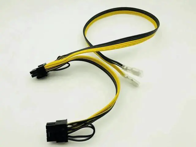 Alt view image 5 of 6 - Dual 8pin (6+2) Splitter Power Power Cable PCIE Video Card Supply Wire 250 Female Terminal 18AWG Cables for ETH BTC Miner Mining