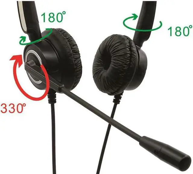 Alt view image 4 of 4 - Aomoproing Volume and Mute Switch headset for call center ,office headset with 4-pin RJ9 Plug headset for most office telephones