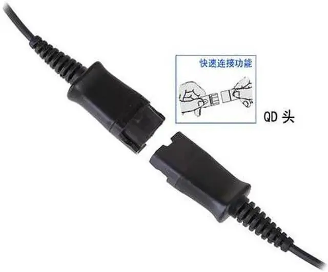 Alt view image 2 of 6 - Aomoproing 2.5mm plug headset phone call center Binaural Anti-noise headset,telephone headset QD cord, adjustable Volume Mute switch