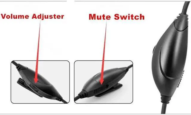 Alt view image 4 of 6 - Aomoproing 2.5mm plug headset phone call center Binaural Anti-noise headset,telephone headset QD cord, adjustable Volume Mute switch