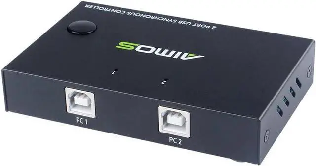 Alt view image 3 of 5 - 2 Ports USB 2.0 KVM Switcher Splitter Box for 2 PC Sharing Printer Keyboard Mouse USB PC Switch Box Video Display