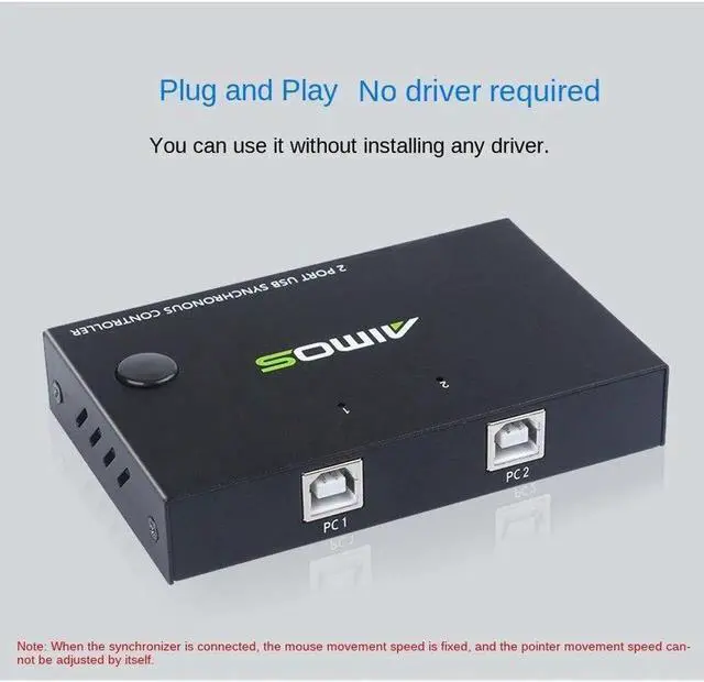 Alt view image 2 of 5 - 2 Ports USB 2.0 KVM Switcher Splitter Box for 2 PC Sharing Printer Keyboard Mouse USB PC Switch Box Video Display