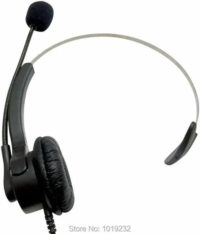 Alt view image 4 of 5 - Aomoproing call center headset with RJ9 plug office telephone RJ9 headset Noise Canceling Microphone for AVAYA 2400 4600