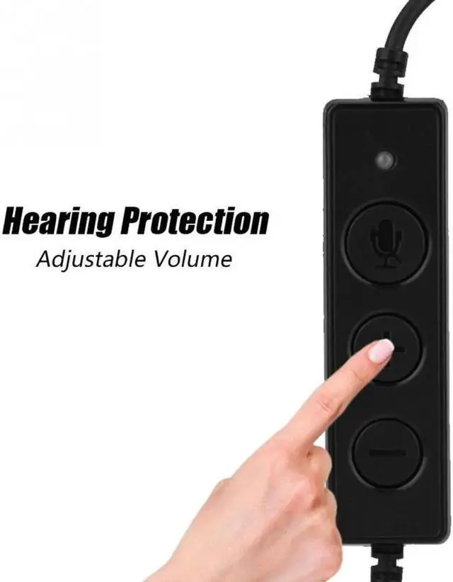 Alt view image 4 of 6 - Aomoproing Fashionable Call Center USB Headset Light Weight Noise Cancelling USB Call Center Headset with Microphone