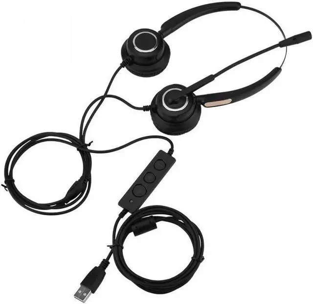 Alt view image 5 of 6 - Aomoproing Fashionable Call Center USB Headset Light Weight Noise Cancelling USB Call Center Headset with Microphone