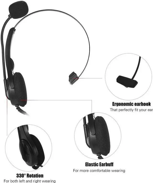 Alt view image 2 of 6 - Aomoproing HST-8000 Telefon Headset Telephone Telefone Call Center Telephone Set With Protecting Earphone Flexible Microphone LCD Display