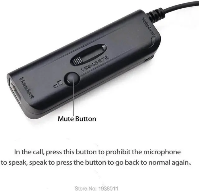 Alt view image 5 of 6 - Aomoproing Volume and Mute headset with RJ9 plug office phone Headset for ALL Call Center Phones AVAYA 2400 4600 series Nortel Mitel Aspire