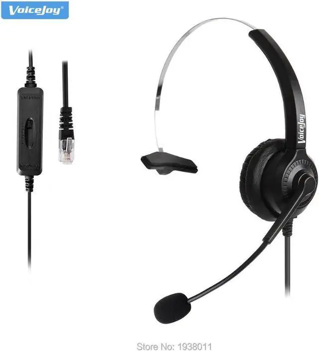 Main image of Aomoproing Volume and Mute headset with RJ9 plug office phone Headset for ALL Call Center Phones AVAYA 2400 4600 series Nortel Mitel Aspire