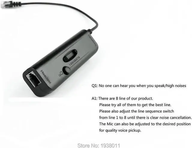 Alt view image 6 of 6 - Aomoproing Volume and Mute headset with RJ9 plug office phone Headset for ALL Call Center Phones AVAYA 2400 4600 series Nortel Mitel Aspire