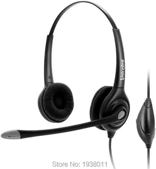 Main image of Aomoproing Volume+Mute+ Binaural RJ9/RJ10 plug headset wtih QD (Quick Disconnect) cable Noise canceling Telephone headset for call center