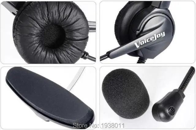 Alt view image 4 of 4 - Aomoproing VoiceJoy Call center headset Telephone RJ9 plug headset ONLY for AVAYA Phone 1608 1616 9608 9610 9620 etc, Yealink Phones,etc