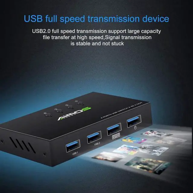 Alt view image 2 of 6 - 2 Ports USB HDMI KVM Switch Box Video Display USB Switch Splitter For 2 PC Sharing Keyboard Mouse Printer Plug And Paly