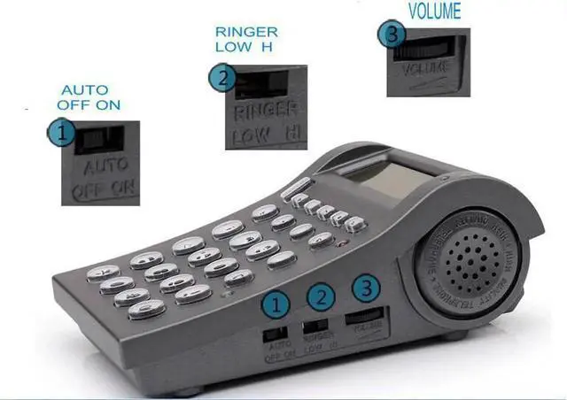 Alt view image 6 of 6 - Aomoproing Call center phone Office telephone with Volume Mute function telephone with RJ9 and 2.5mm jack phone headset