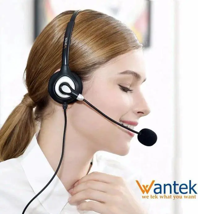 Alt view image 2 of 6 - Aomoproing Wantek Corded USB Headsets Stereo Computer Headset with Microphone Noise Cancelling,Call Center,Crystal Clear Chat Ultra Comfort