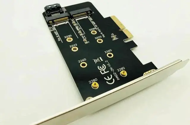 Alt view image 5 of 6 - PCIE to M2 Adapter M2 SSD NVME M Key SATA-based B Key to PCI-e 3.0 x 4 Controller Converter Card Support 2280 2260 2242 2230 M.2