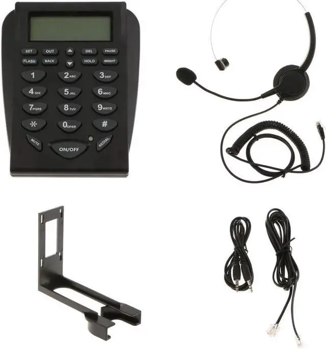 Alt view image 2 of 6 - Aomoproing Call Center Phone and Headset Noise Cancelling Office Corded Telephone Mic