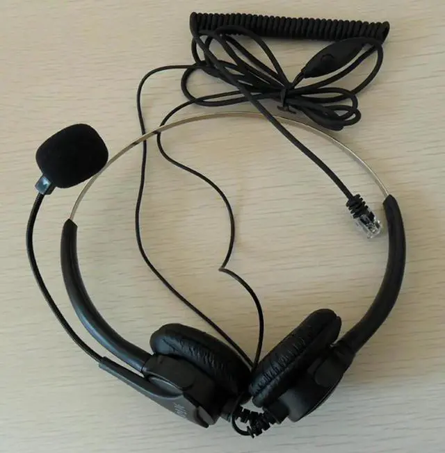 Alt view image 2 of 3 - Aomoproing FOR600B Professional Binaural Best headset for call center telephone corded phone