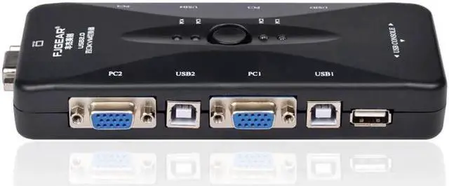 Alt view image 5 of 6 - 4 Port KVM USB Hub Switch Box Black Selector Adattatore con 4 pz Cavo VGA per PC Tastiera Mouse Monitor 1920*1440 commercio