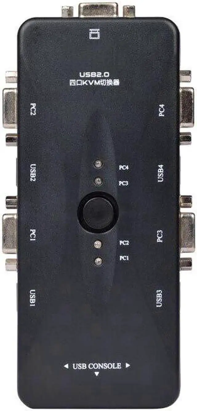 Alt view image 3 of 6 - 4 Port KVM USB Hub Switch Box Black Selector Adattatore con 4 pz Cavo VGA per PC Tastiera Mouse Monitor 1920*1440 commercio