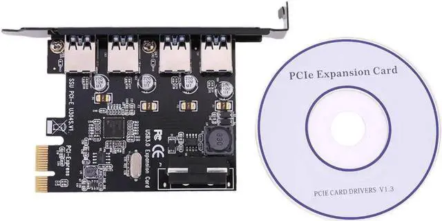 Alt view image 4 of 6 - 4 Port PCI-E To USB3.0 Hot Swap Plug and Play Converter Extender Card PCI-E 2.0 standard NEC Chipset PCIE Expansion Card