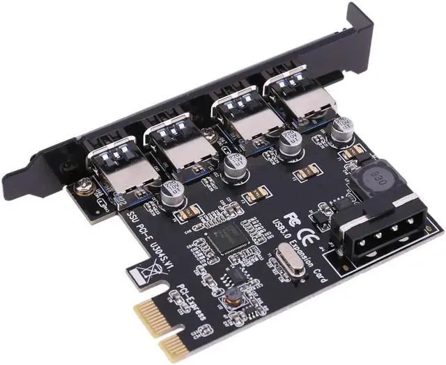 Alt view image 2 of 6 - 4 Port PCI-E To USB3.0 Hot Swap Plug and Play Converter Extender Card PCI-E 2.0 standard NEC Chipset PCIE Expansion Card