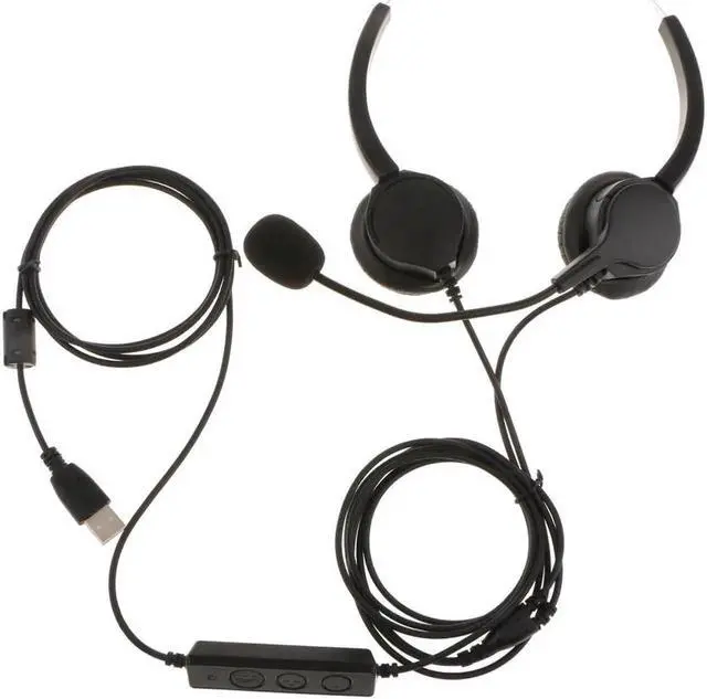 Alt view image 4 of 6 - Aomoproing Over-Head Call Center Telephone Headsets Adjustable w/ Mic Noise Cancelling