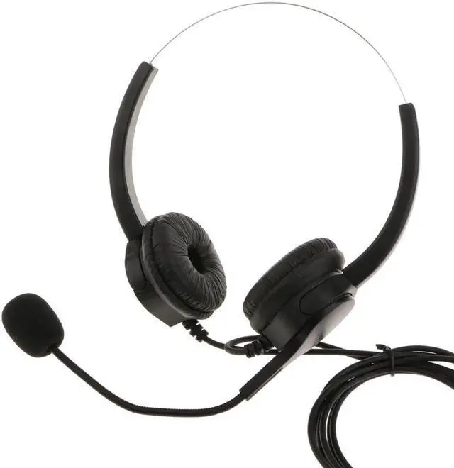 Alt view image 2 of 6 - Aomoproing Over-Head Call Center Telephone Headsets Adjustable w/ Mic Noise Cancelling