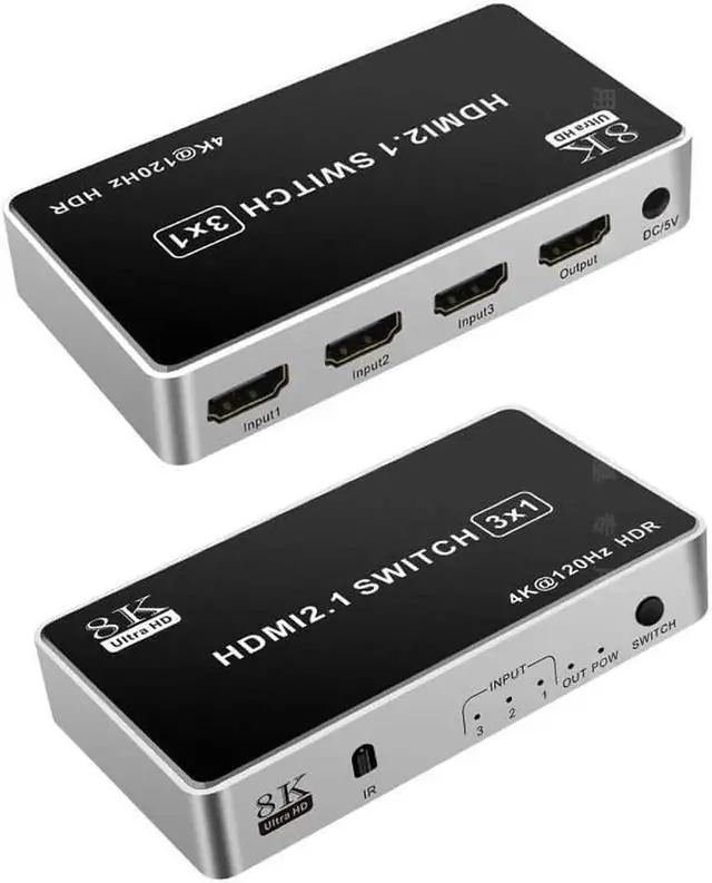 Alt view image 2 of 7 - 3 Ports 8K HDMI Switcher 3 In 1 Out HDMI 2.1 Version 240HZ Ultra-high Refresh Rate 3-port Switch