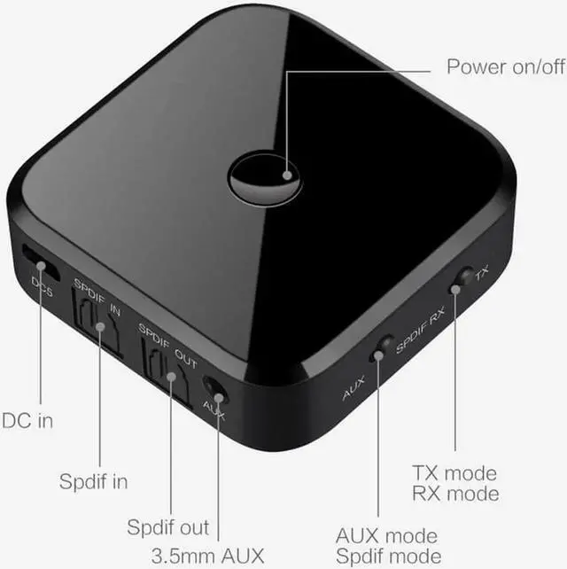 Alt view image 6 of 6 - TX16 Apt-x HIFI Bluetooth Receiver Transmitter Wireless Adapter Audio 3.5mm SPDIF Optical Fiber for Smartphone PC TV