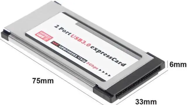 Alt view image 3 of 6 - PCI Express PCI-E PCIe Card Expresscard to USB 3.0 2 Port Adapter 34 mm Express Card Converter
