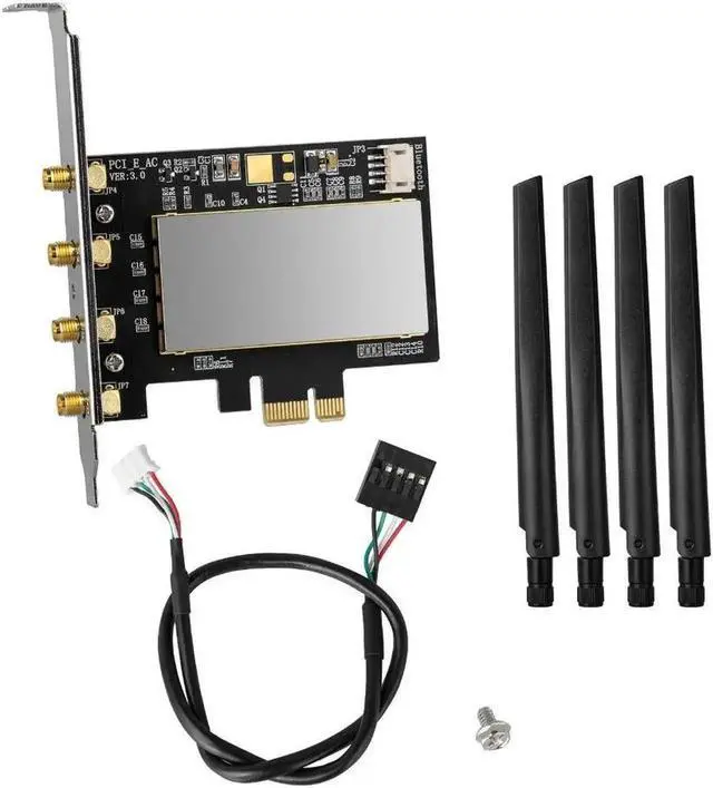 Alt view image 2 of 2 - Adapter Desktop PC 1300Mbps PCI-e Wireless Card with broadcom BCM94360CD wireless AC Dual Band WiFi Blueooth BT 4.0